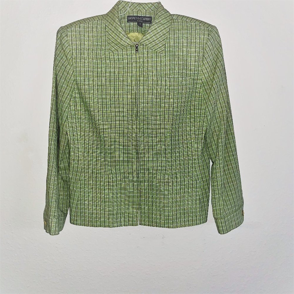 Kasper & Co. Gingham Check Cropped Jacket
